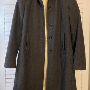 Banana Republic Wool Blend Coat Women’s XS Gray Long Button Front Classic Jacket